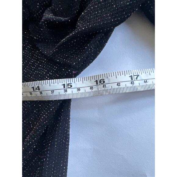 ModCloth Shimmer Metallic On Show Faux Wrap Dress Black Women's XS NWT - Picture 9 of 10